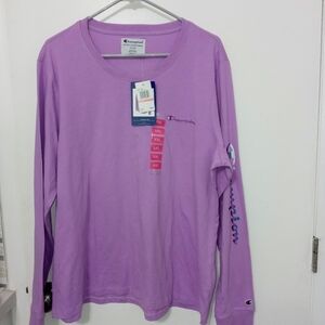 Champion long sleeve Athleticwear T Short Logo Down Sleeve And on Cuff XXL New